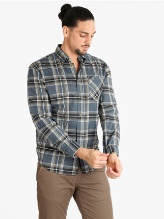Men's checked cotton shirt