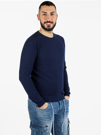 Men's crew-neck sweater in cotton