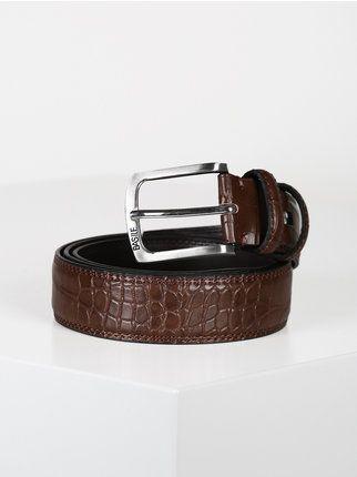 Men's crocodile effect belt