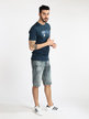 Men's denim bermuda shorts with rips
