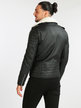 Men's faux leather jacket with fur