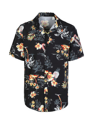 Men's floral print summer shirt