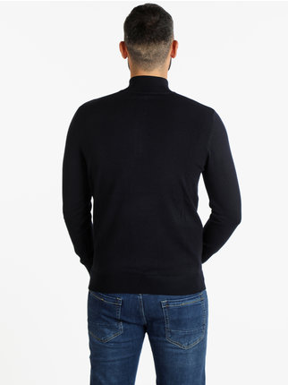 Men's half-zip knitted sweater