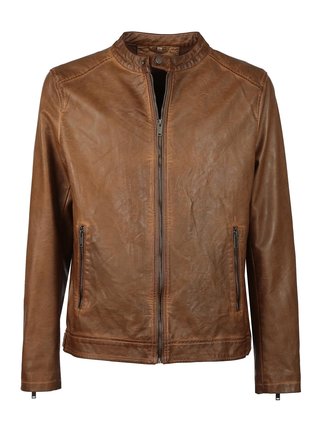Men's jacket in vintage effect eco-leather