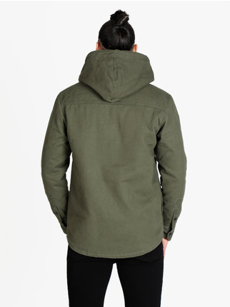 Men's jacket with hood and buttons