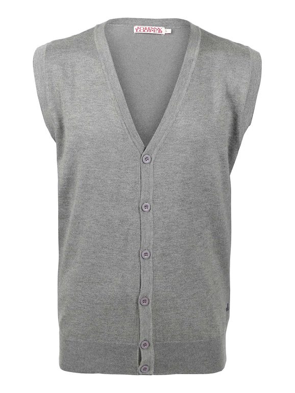 Men's knitted vest with buttons