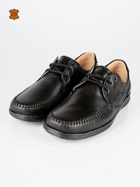 Men's lace-up leather loafers