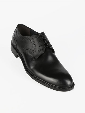 Men's lace-up leather oxford shoes