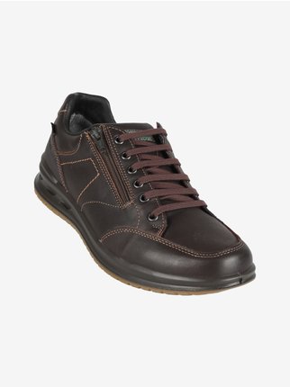 Men's lace-up leather sneakers
