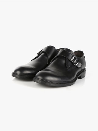 Men's leather brogues with buckle