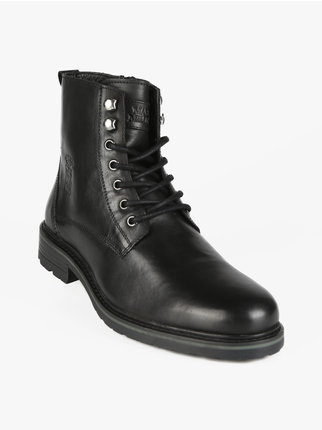 Men's leather combat boots