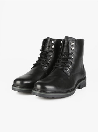 Men's leather combat boots