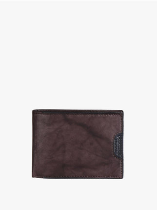 Men's leather wallet  dark brown