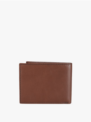Men's leather wallet with writing