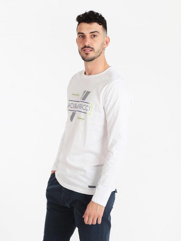 Men's long sleeve T-shirt with writing