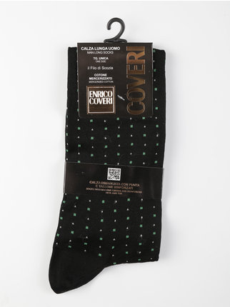Men's long socks in polka dot cotton