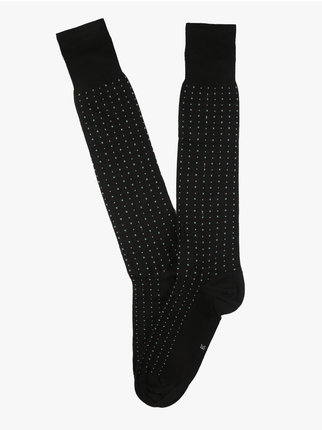 Men's long socks in polka dot cotton