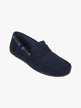 Men's moccasins in suede fabric