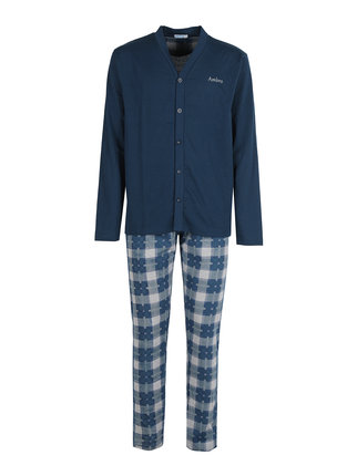 Men's open pajamas with buttons in cotton blend