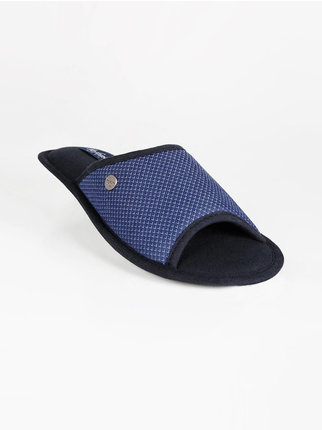 Men's open toe slippers in fabric