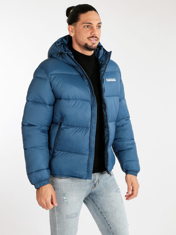 Men's padded jacket with hood