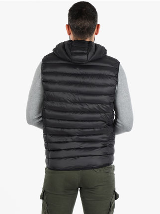 Men's padded vest with hood