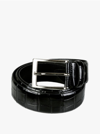 Men's python leather belt