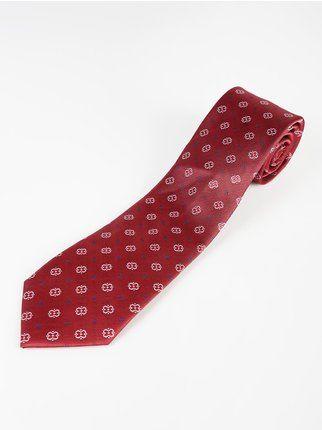 Men's red tie with prints