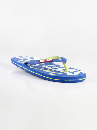Men's rubber flip flops  blue