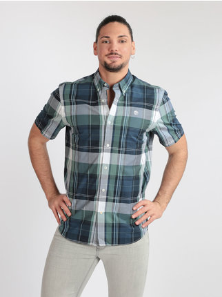 Men's short sleeve checked shirt
