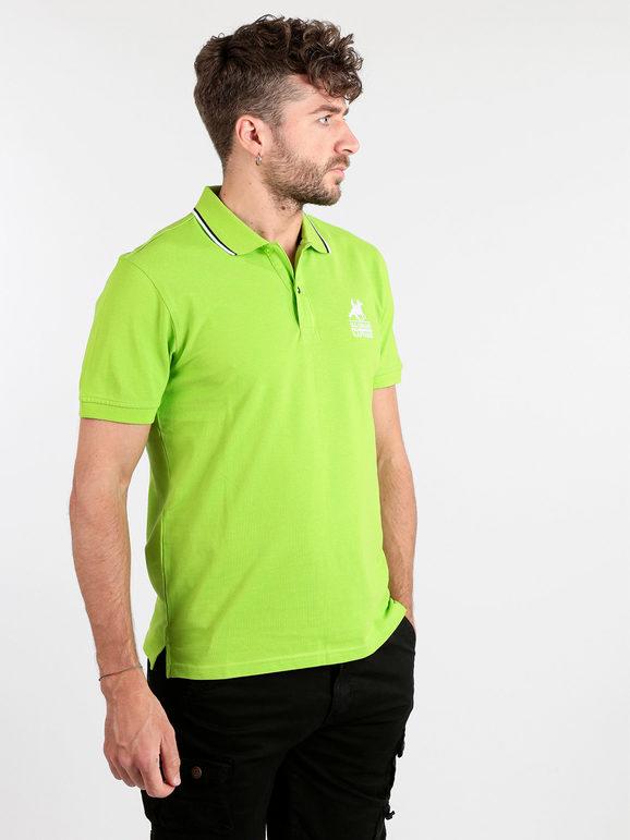 Men's short sleeve polo shirt with logo