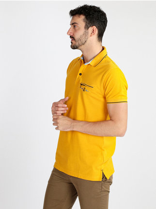 Men's short-sleeved polo shirt with pocket