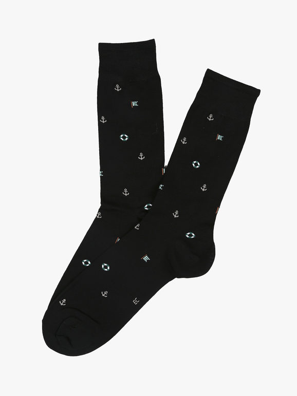 Men's short socks with drawings
