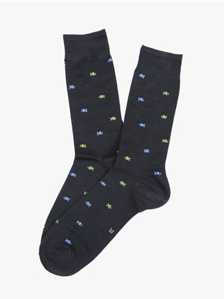 Men's short socks with drawings