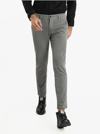 Men's slim fit cotton trousers in large sizes