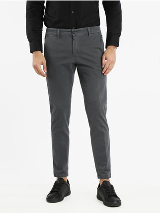 Men's slim fit cotton trousers in large sizes