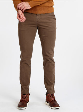 Men's slim fit cotton trousers