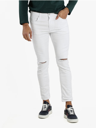 Men's slim fit jeans with rips