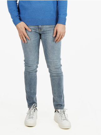 Men's slim fit light denim jeans