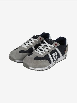 Men's sneakers in leather and fabric