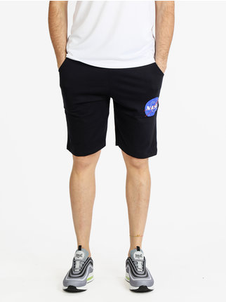 Men's sports Bermuda shorts in cotton with drawstring