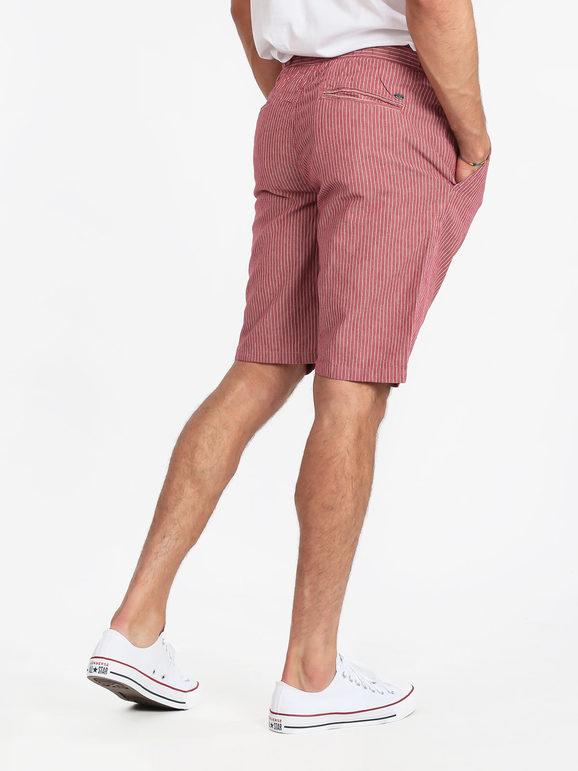 Men's striped cotton Bermuda shorts