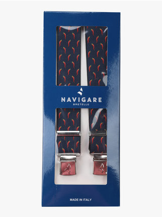 Men's suspenders with chilli pepper print