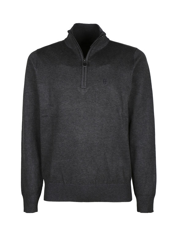 Men's turtleneck pullover with plus size zip