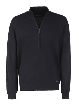 Men's turtleneck pullover with plus size zip