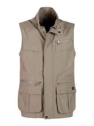 Men's vest in fabric with pockets