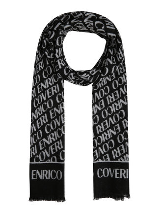 Men's viscose scarf with writing