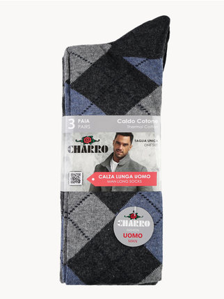 Men's warm cotton long socks  3 pairs