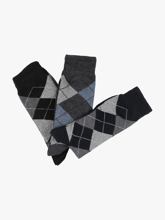 Men's warm cotton short socks, pack of 3 pairs