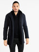 Men's wool blend coat with hood